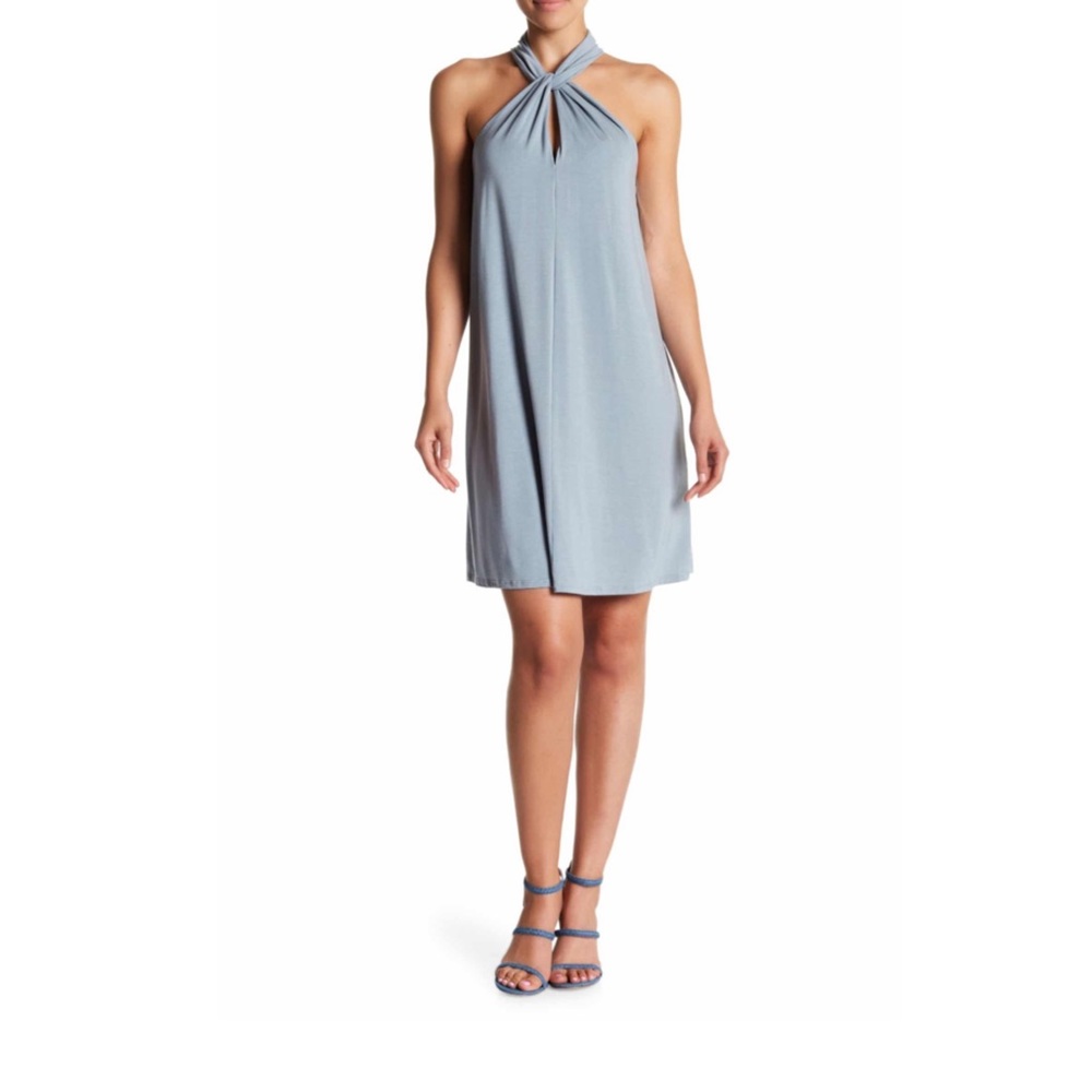 Soprano Halter Dress in Washed Blue